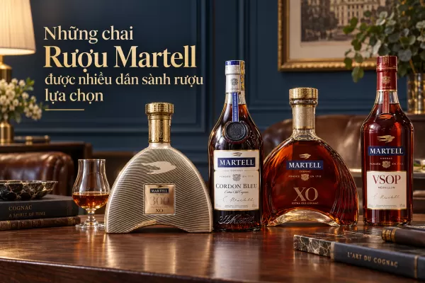 Những chai Rượu Martell được nhiều dân sành rượu lựa chọn